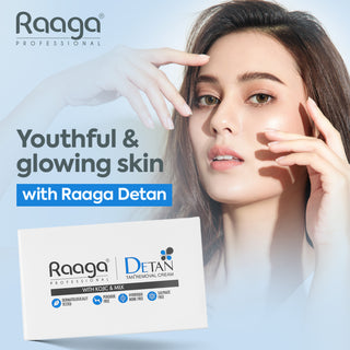 Raaga Professional De-Tan Pack | Tan Removal Cream with Kojic and Milk | Dermatologically Tested - 12g x 6 (72 gm)