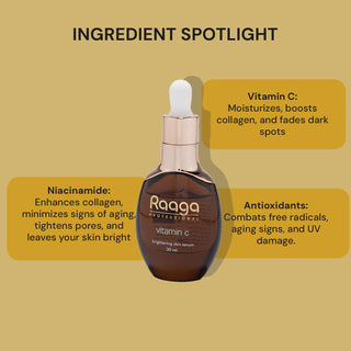 Raaga Professional Brightening Serum with Vitamin C and Niacinamide | Unlock Luminous Glow (30ml)