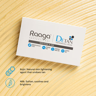 Raaga Professional De-Tan Pack | Tan Removal Cream with Kojic and Milk | Dermatologically Tested - 12g x 6 (72 gm)