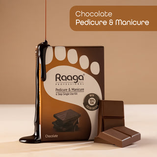 Raaga Professional Chocolate Pedicure and Manicure Kit for Soft & Relaxed Hands and Feet | 99% Pure Cocoa Butter | 6 Sachets | 63 gm