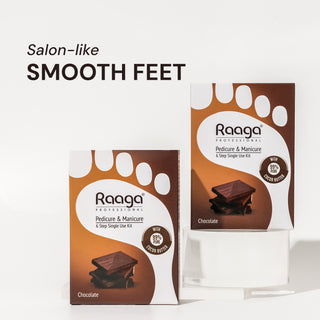 Raaga Professional Chocolate Pedicure and Manicure Kit for Soft & Relaxed Hands and Feet | 99% Pure Cocoa Butter | 6 Sachets | 63 gm