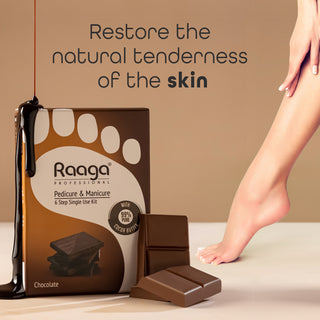 Raaga Professional Chocolate Pedicure and Manicure Kit for Soft & Relaxed Hands and Feet | 99% Pure Cocoa Butter | 6 Sachets | 63 gm