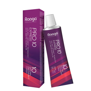 Raaga Professional Pro 10 Express Color | 10 Minutes Permanent Hair Colour (Light Brown 5) High Diffusion Technology and 5 Nourishing Essential Oils - 90 gm